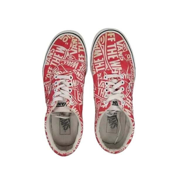 Vans Shoes Mens 7.5 Sneakers Era Skate Logo Casual Canvas Red White Active Sport - Picture 9 of 14